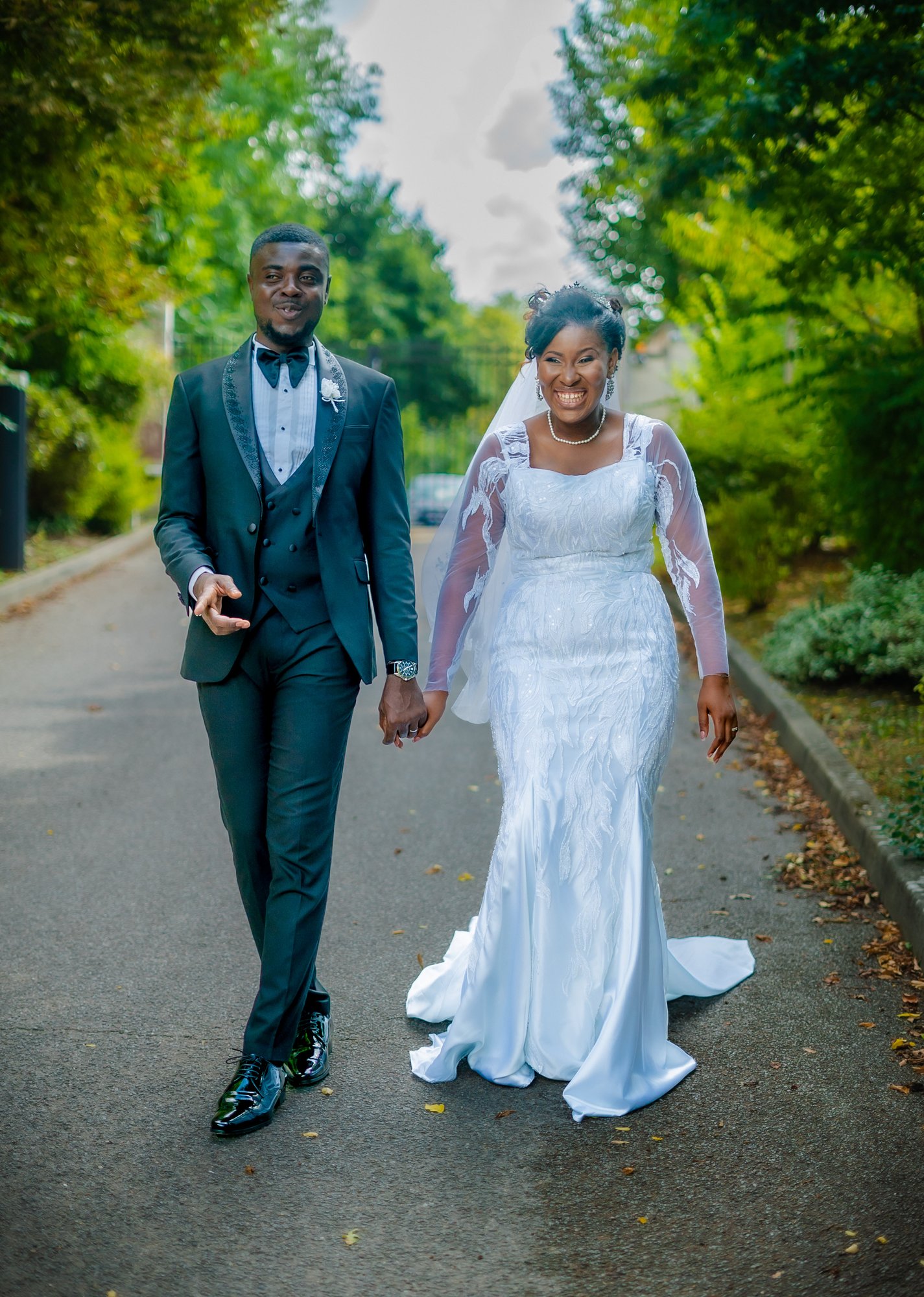 Couple de mariés en extérieur Metz